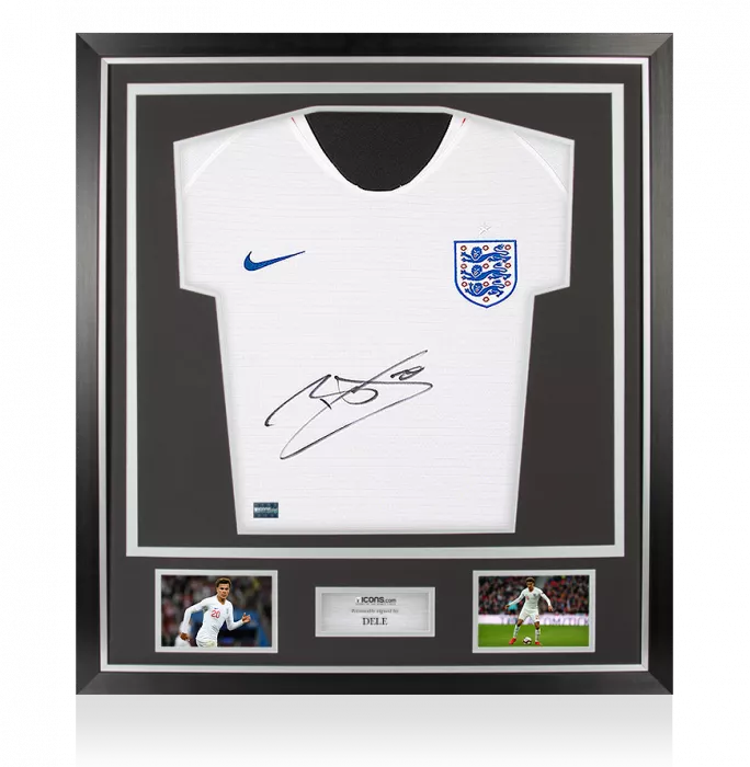icons Dele Alli Front Signed England 2018-19 Home Shirt In Classic Frame