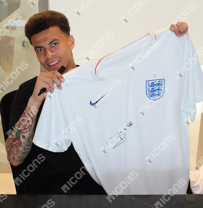 Icons Dele Alli Front Signed England 2018-19 Home Shirt