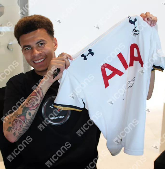 Icons Dele Alli Front Signed Tottenham Hotspur 2016-17 Home Shirt In Classic Frame
