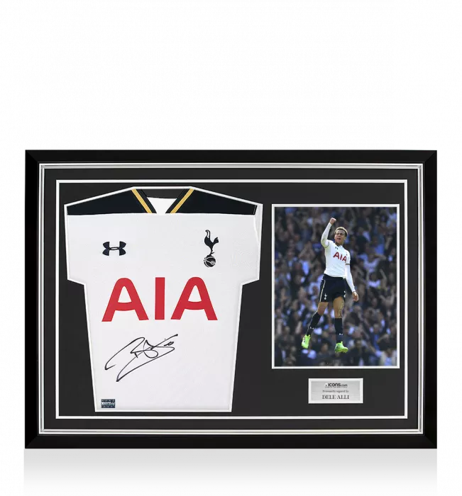 icons Dele Alli Front Signed Tottenham Hotspur 2016-17 Home Shirt Home Shirt In Hero Frame: Option 1