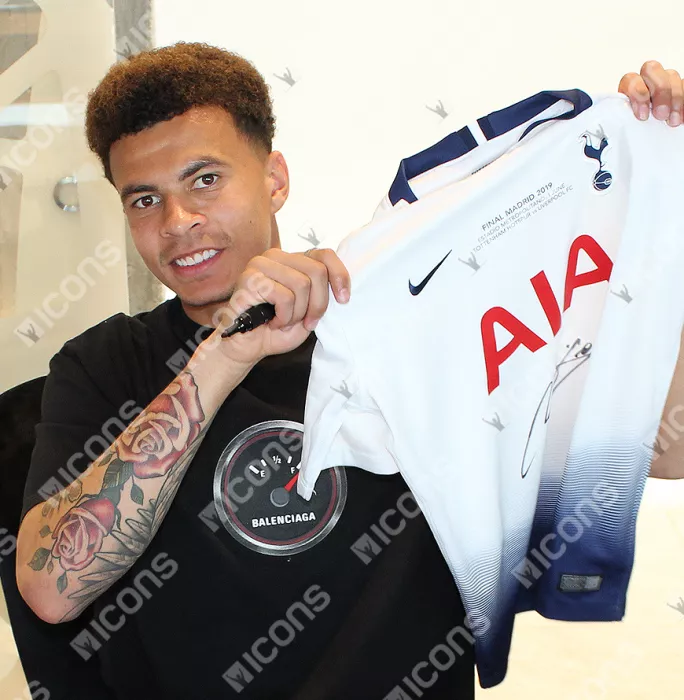 Icons Dele Alli Front Signed Tottenham Hotspur 2018-19 Home Shirt: 2019 UEFA Champions League Final Edition