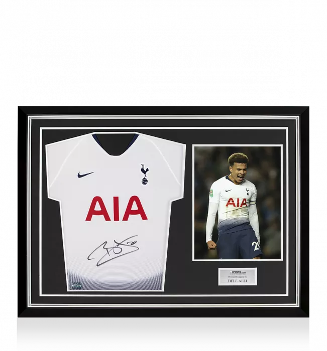 icons Dele Alli Front Signed Tottenham Hotspur 2018-19 Home Shirt Home Shirt In Hero Frame: Option 1