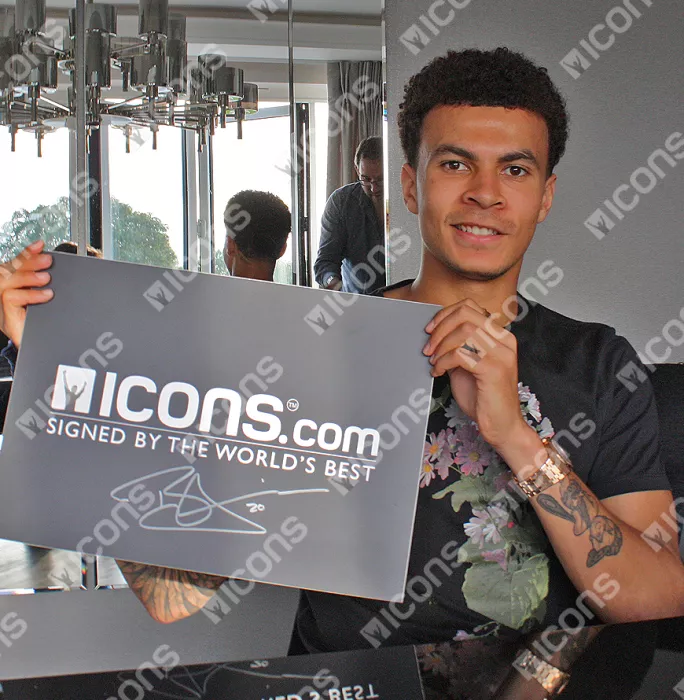 Icons Dele Alli Official Tottenham Hotspur Back Signed And Framed Lab T-Shirt