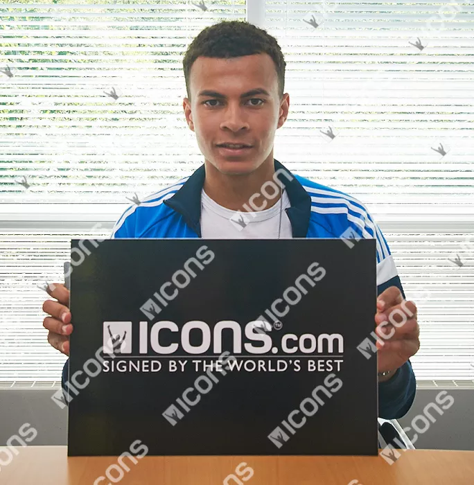 Icons Dele Alli Signed 2015-16 UEFA Champions League Football In Acrylic Case