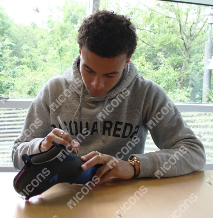 Icons Dele Alli Signed Black And Blue Adidas ACE Purecontrol Boot