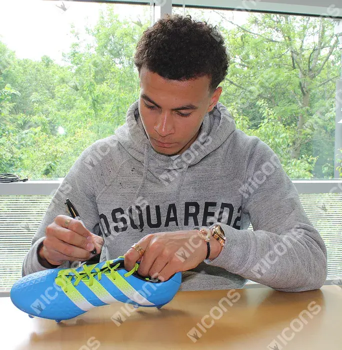Icons Dele Alli Signed Blue And Green Adidas X 16.3 Boot