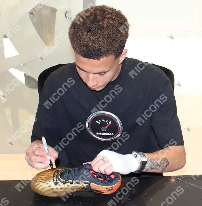 Icons Dele Alli Signed Gold Adidas X Boot In Acrylic Case
