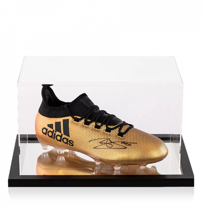 icons Dele Alli Signed Gold Adidas X Boot In Acrylic Case