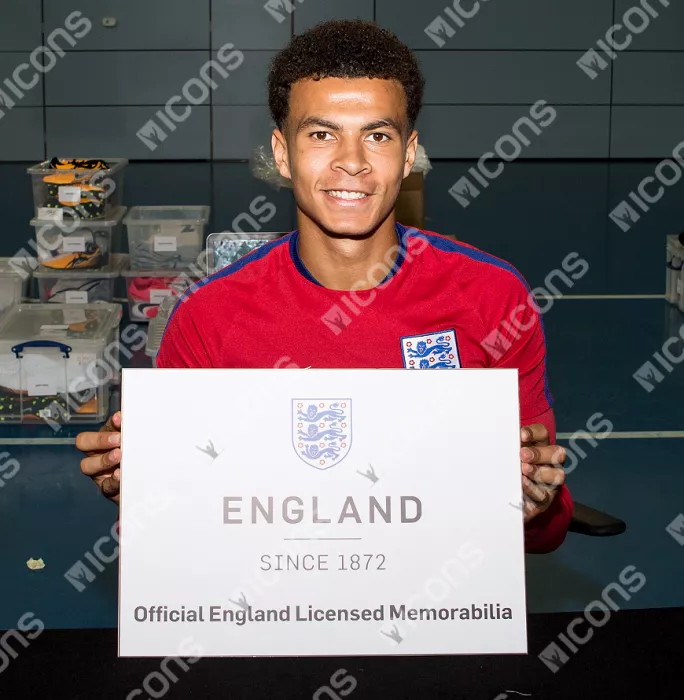 Icons Dele Alli Signed Landscape England Photo In Premium Photo Frame: Goal Vs Malta