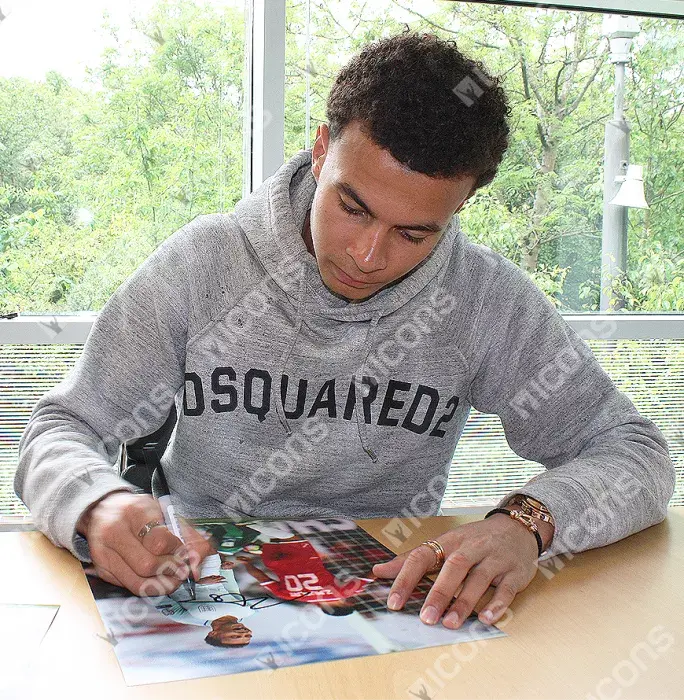 Icons Dele Alli Signed Portrait England Photo: Goal Vs Malta