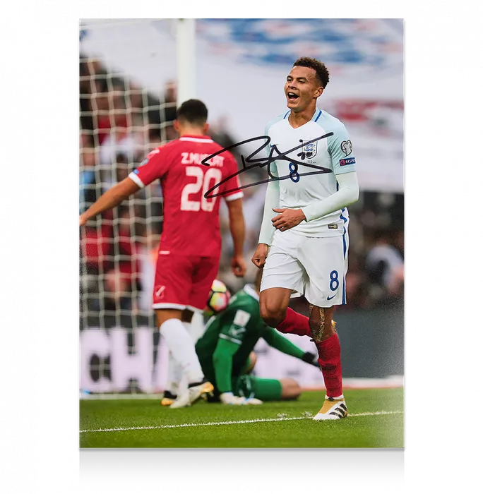 icons Dele Alli Signed Portrait England Photo: Goal vs Malta