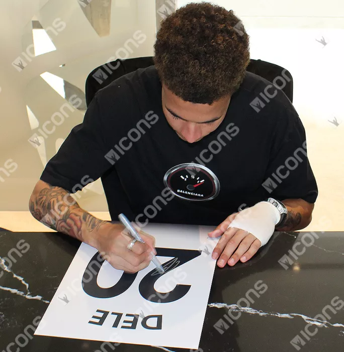 Icons Dele Alli Signed Tottenham Hotspur 2018-19 Home Shirt Print In Black Wooden Frame: Limited Edition 'Dele 20'