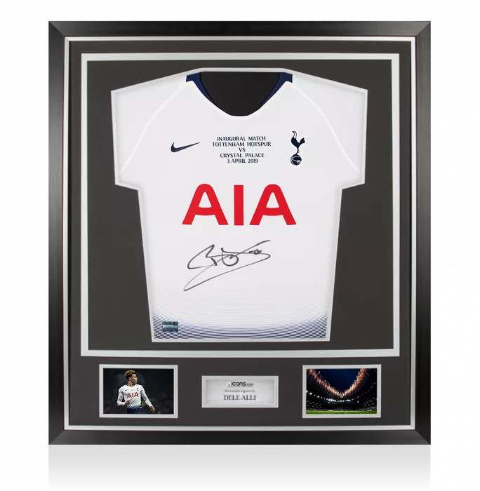 icons Dele Alli Signed Tottenham Hotspur 2018-19 Home Shirt In Classic Frame: Inaugural Match Edition