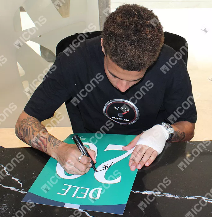 Icons Dele Alli Signed Tottenham Hotspur 2018-19 Third Shirt Print In Black Wooden Frame: Limited Edition 'Dele 20'