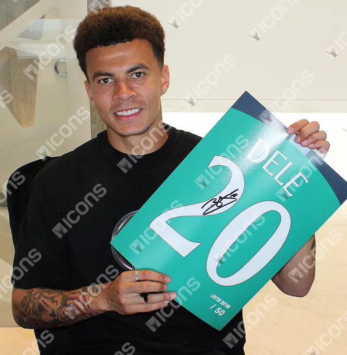 Icons Dele Alli Signed Tottenham Hotspur 2018-19 Third Shirt Print In Black Wooden Frame: Limited Edition 'Dele 20'