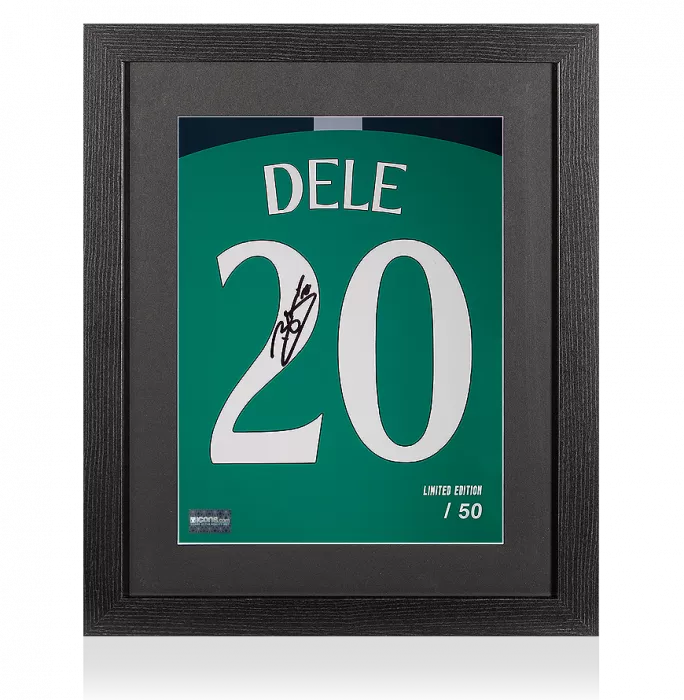 icons Dele Alli Signed Tottenham Hotspur 2018-19 Third Shirt Print In Black Wooden Frame: Limited Edition 'Dele 20'