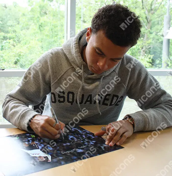 Icons Dele Alli Signed Tottenham Hotspur Photo: Fans' Favourite With "Happy Birthday" Inscription