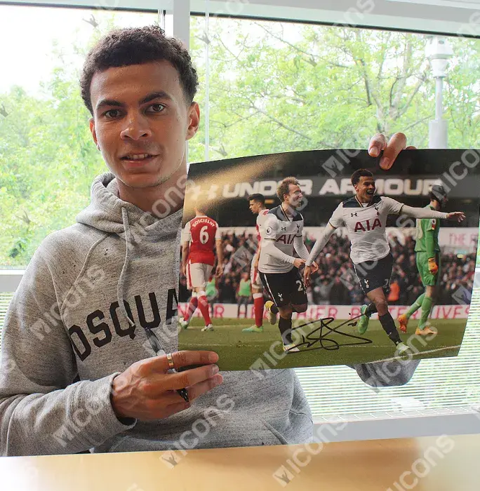 Icons Dele Alli Signed Tottenham Hotspur Photo: Goal Vs Arsenal