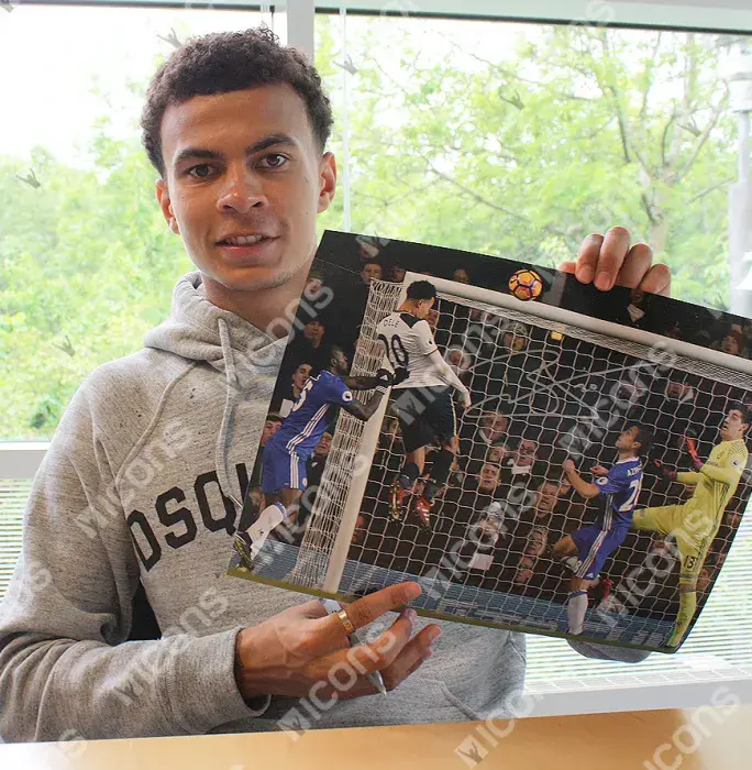 Icons Dele Alli Signed Tottenham Hotspur Photo: Goal Vs Chelsea