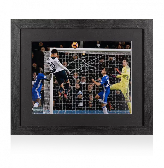 icons Dele Alli Signed Tottenham Hotspur Photo In Black Wooden Frame: Goal vs Chelsea