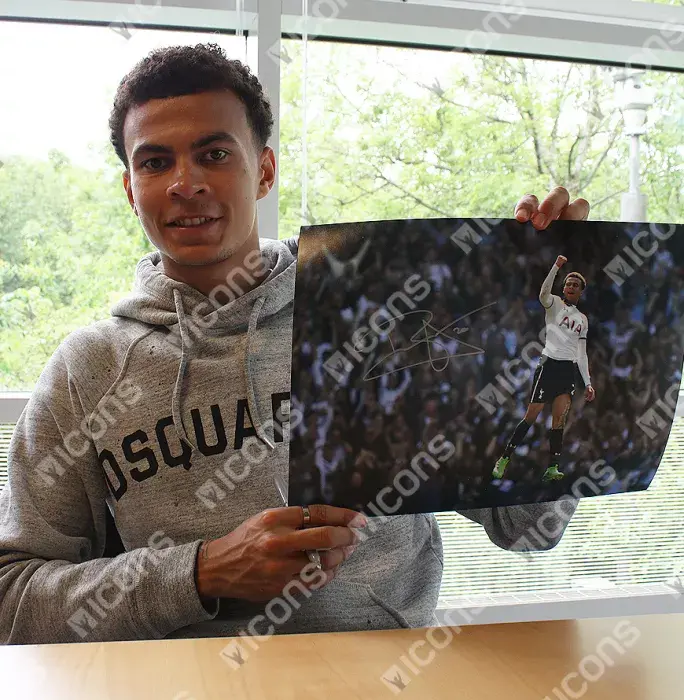 Icons Dele Alli Signed Tottenham Hotspur Photo In Black Wooden Frame: Fans' Favourite