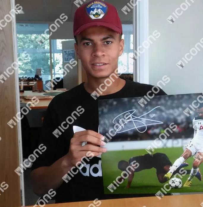 Icons Dele Alli Signed Tottenham Hotspur Photo In Black Wooden Frame: UEFA Champions League Debut