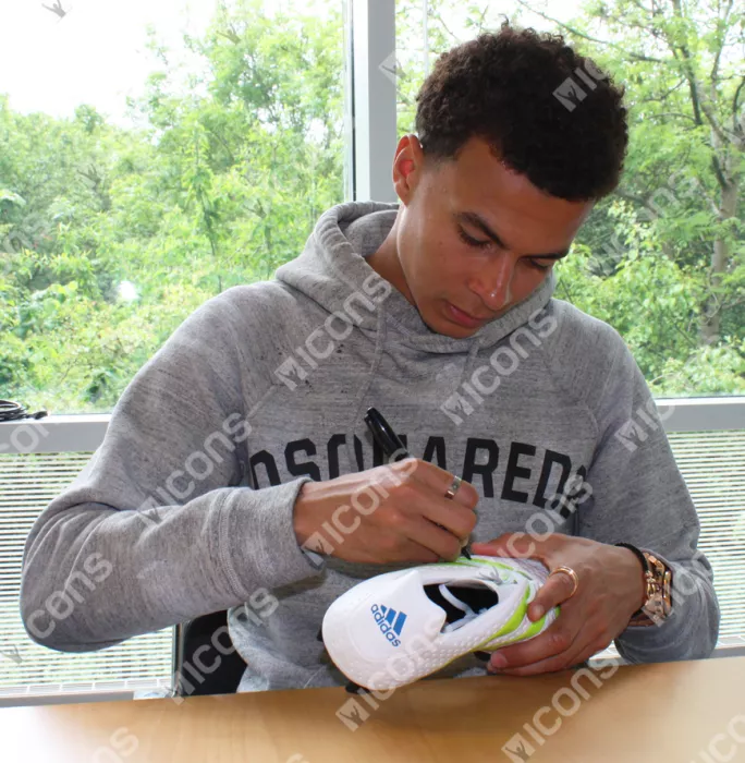 Icons Dele Alli Signed White And Green Adidas X 16.4 Boot