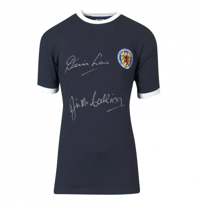Icons Denis Law & Jim McCalliog Dual Signed Scotland 1967 Home Shirt In Classic Frame