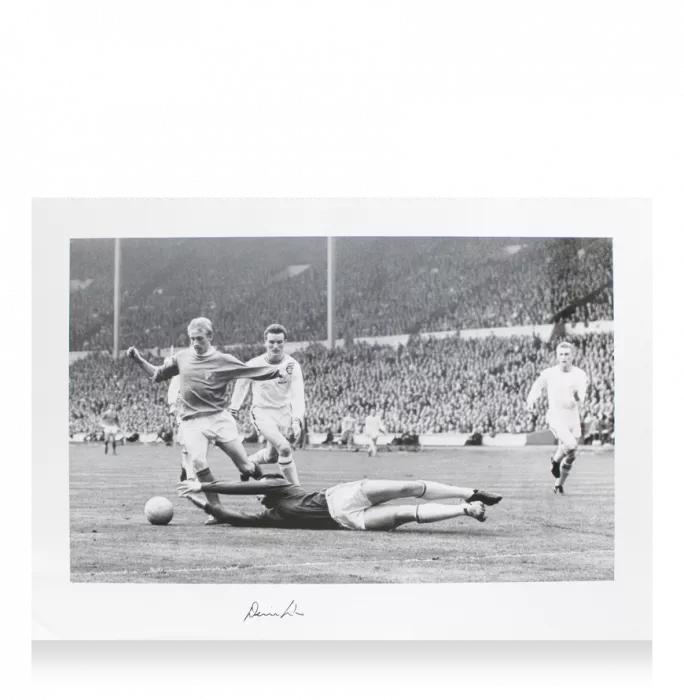 icons Denis Law Signed Manchester United Photo: 1963 FA Cup Final