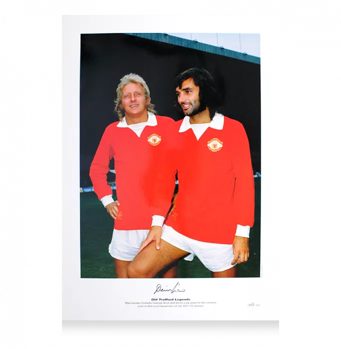 Icons Denis Law Signed Manchester United Photo: With George Best
