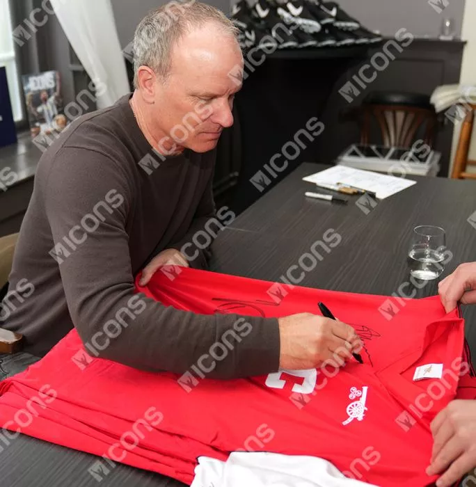 Icons Dennis Bergkamp And Ian Wright Dual Signed Arsenal Retro Home Shirt In Classic Frame