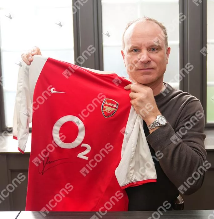 Icons Dennis Bergkamp Back Signed Arsenal 2002-04 Home Shirt