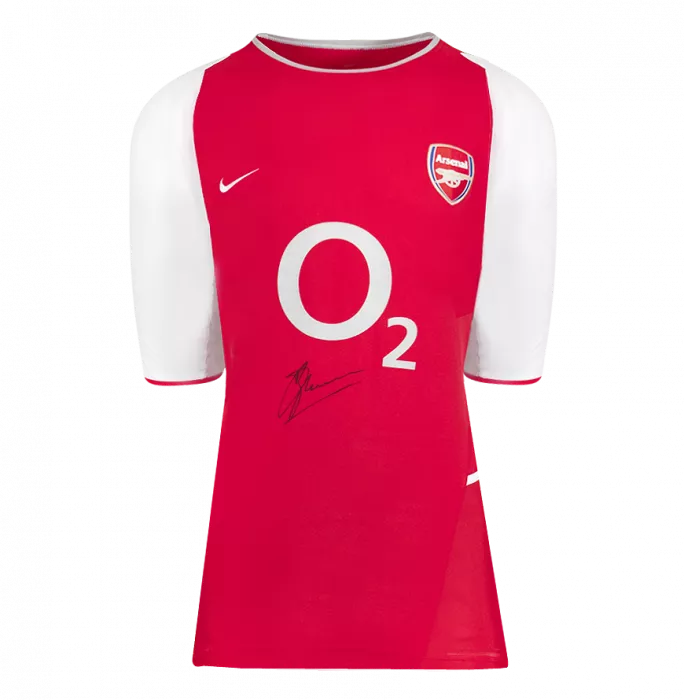 icons Dennis Bergkamp Back Signed Arsenal 2002-04 Home Shirt