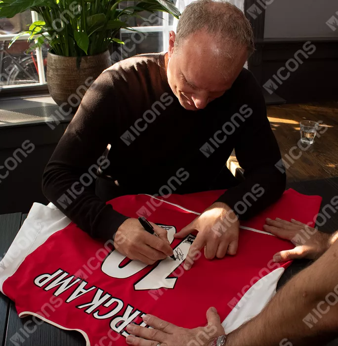 Icons Dennis Bergkamp Back Signed Arsenal 2002-04 Home Shirt