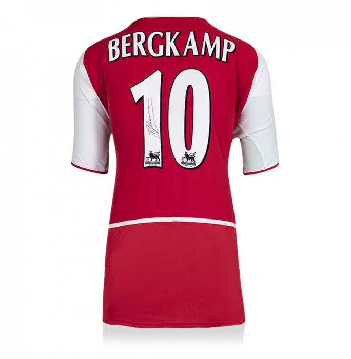 icons Dennis Bergkamp Back Signed Arsenal 2002-04 Home Shirt