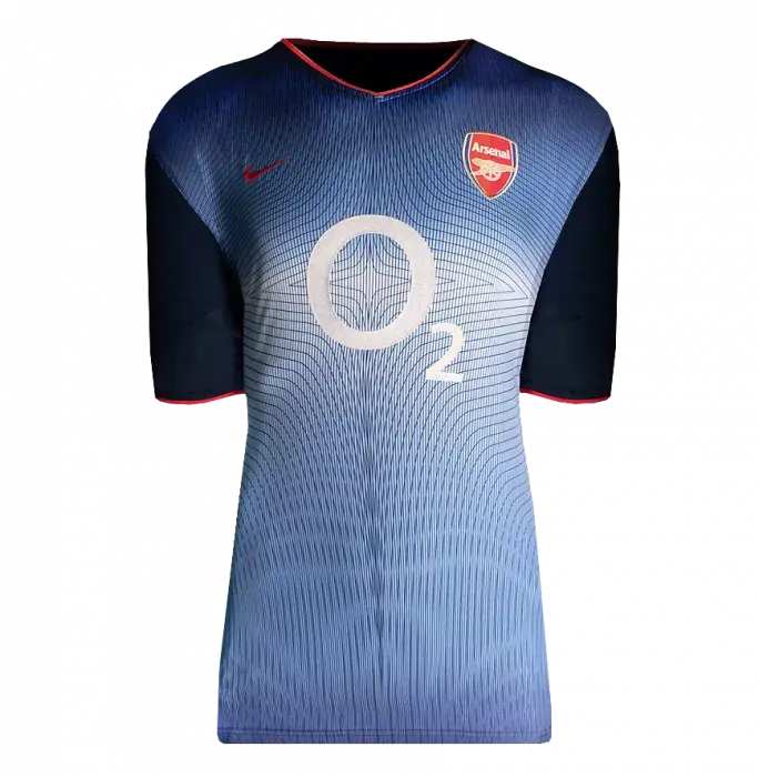 Icons Dennis Bergkamp Back Signed Arsenal 2004-05 Away Shirt In Deluxe Packaging