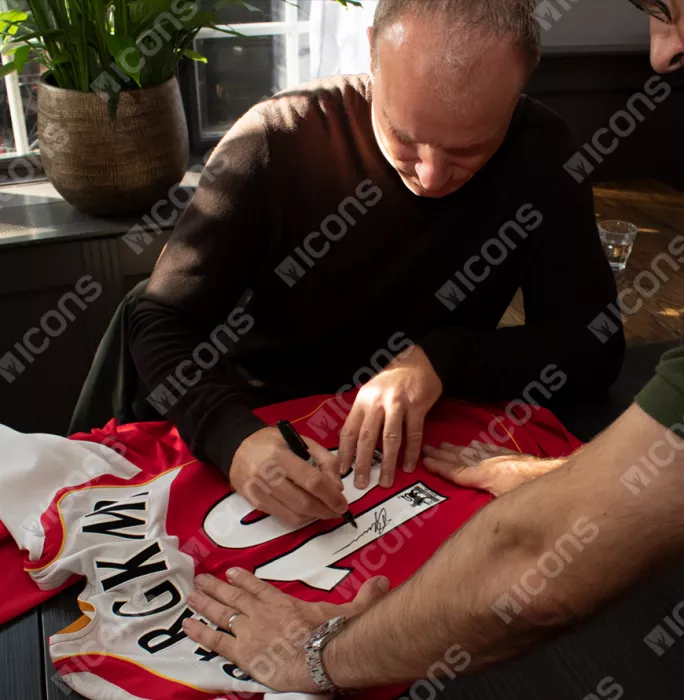 Icons Dennis Bergkamp Back Signed Arsenal 2004-05 Home Shirt
