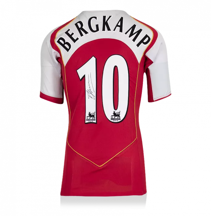 icons Dennis Bergkamp Back Signed Arsenal 2004-05 Home Shirt