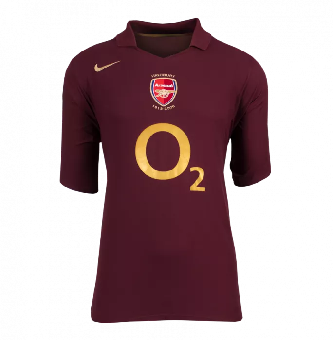 Icons Dennis Bergkamp Back Signed Arsenal 2005-06 Home Shirt - Centenary