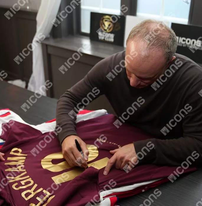 Icons Dennis Bergkamp Back Signed Arsenal 2005-06 Home Shirt - Centenary