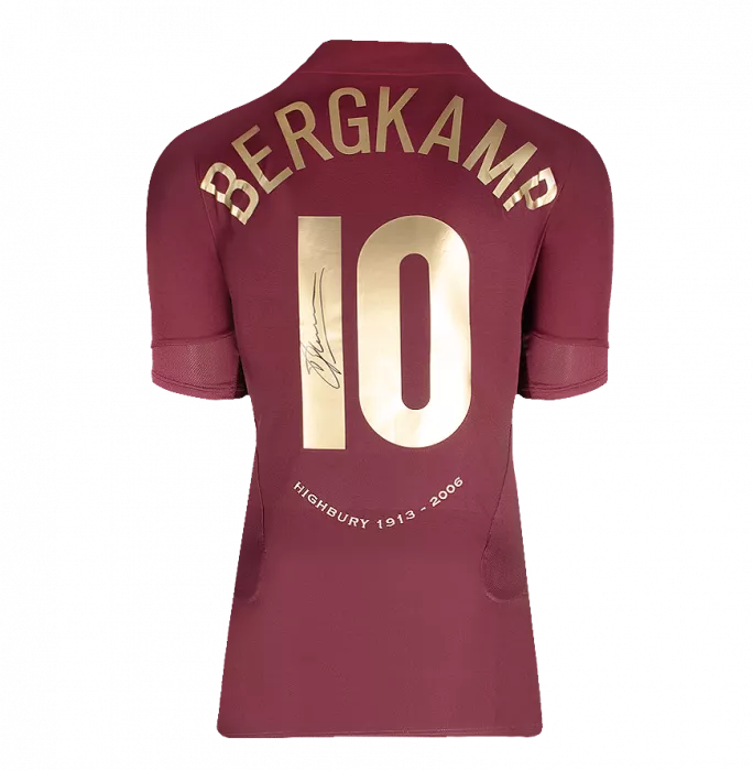icons Dennis Bergkamp Back Signed Arsenal 2005-06 Home Shirt - Centenary