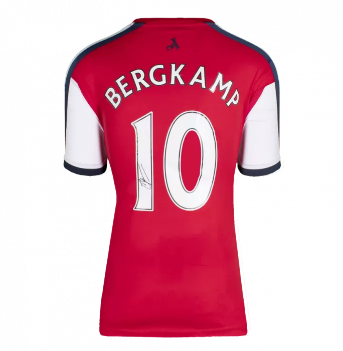 Icons Dennis Bergkamp Back Signed Arsenal Retro Shirt In Classic Frame