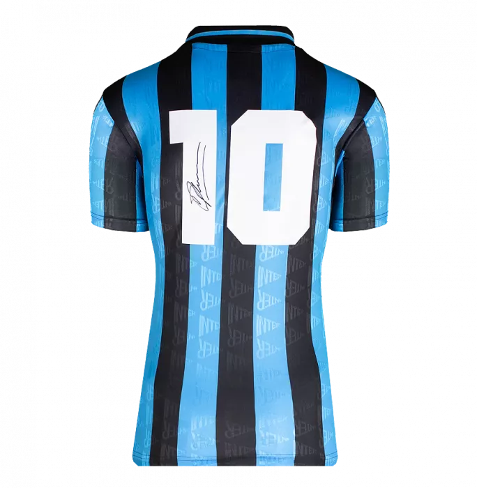 Icons Dennis Bergkamp Back Signed Internazionale 1992 Home Shirt In Hero Frame: Option 1