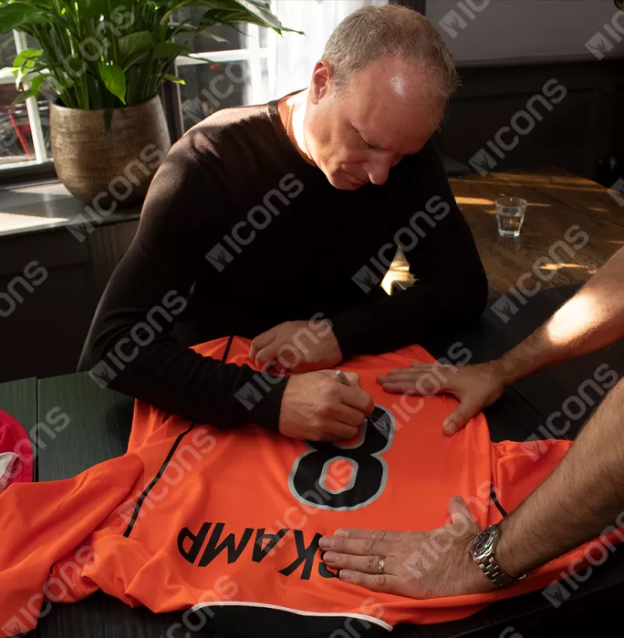 Icons Dennis Bergkamp Back Signed Netherlands 1998-00 Home Shirt