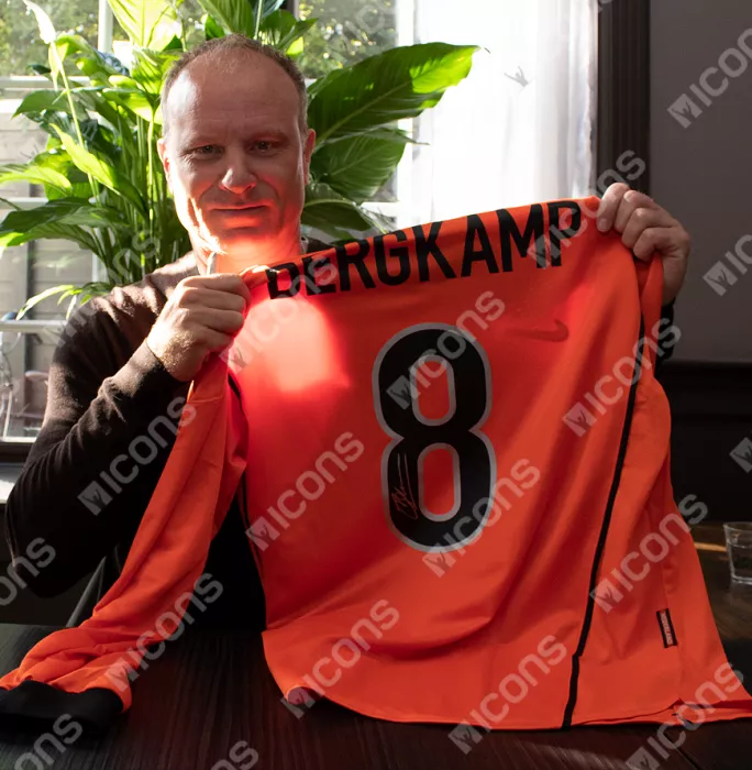 Icons Dennis Bergkamp Back Signed Netherlands 1998-00 Home Shirt
