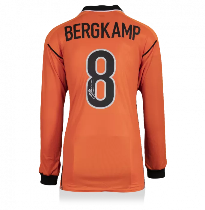 icons Dennis Bergkamp Back Signed Netherlands 1998-00 Home Shirt
