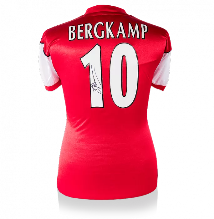 icons Dennis Bergkamp Back Signed Retro Arsenal Shirt