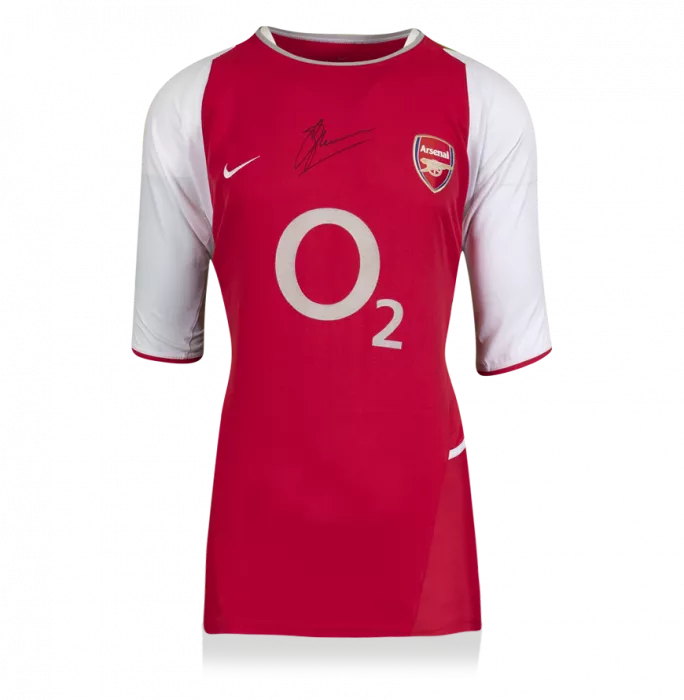 icons Dennis Bergkamp Front Signed Arsenal 2002-04 Home Shirt