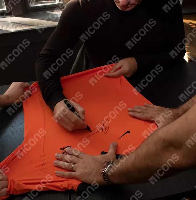 Icons Dennis Bergkamp Front Signed Netherlands 2000-02 Home Shirt