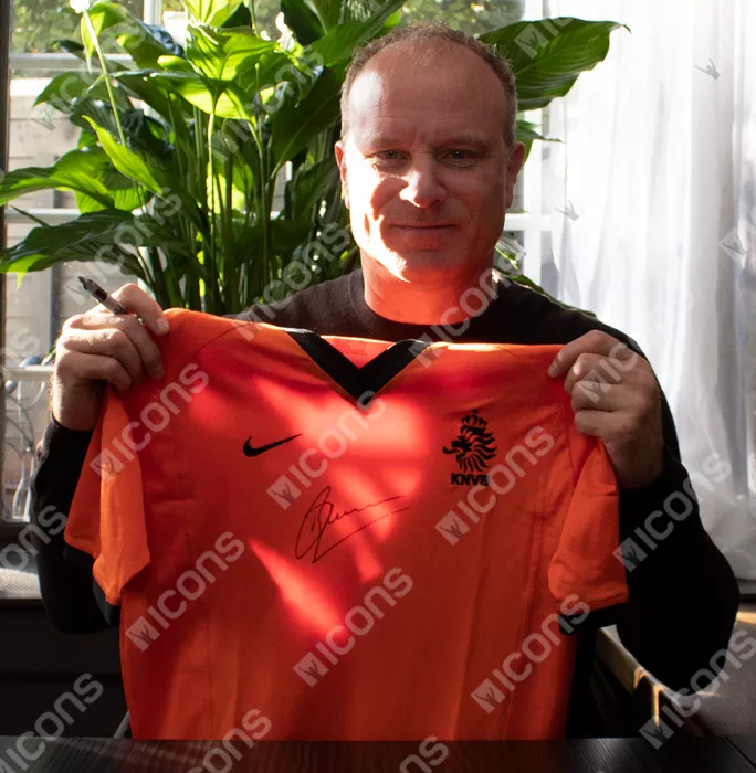 Icons Dennis Bergkamp Front Signed Netherlands 2000-02 Home Shirt